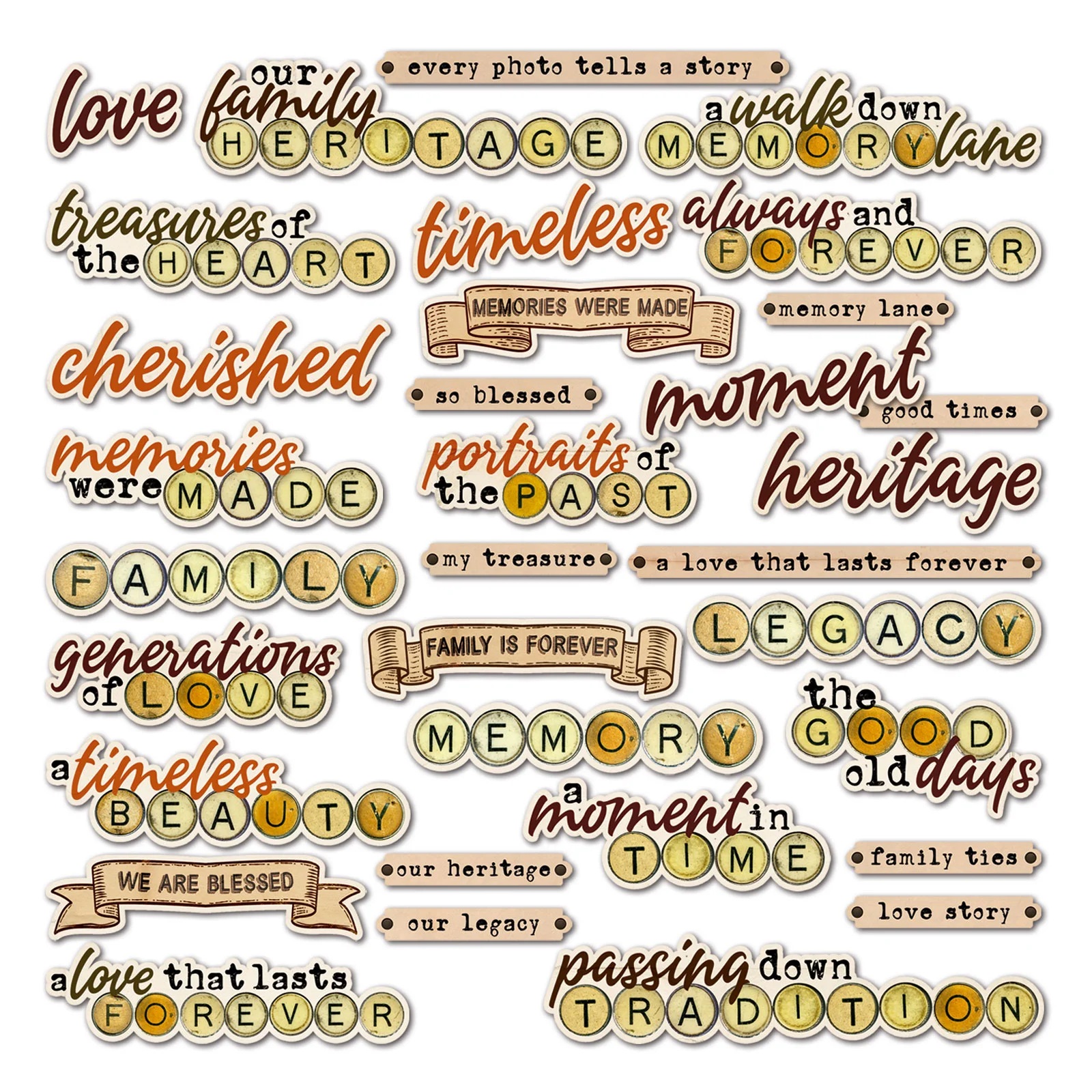 49 And Market - Chipboard Set - Nostalgic Memories  - 2