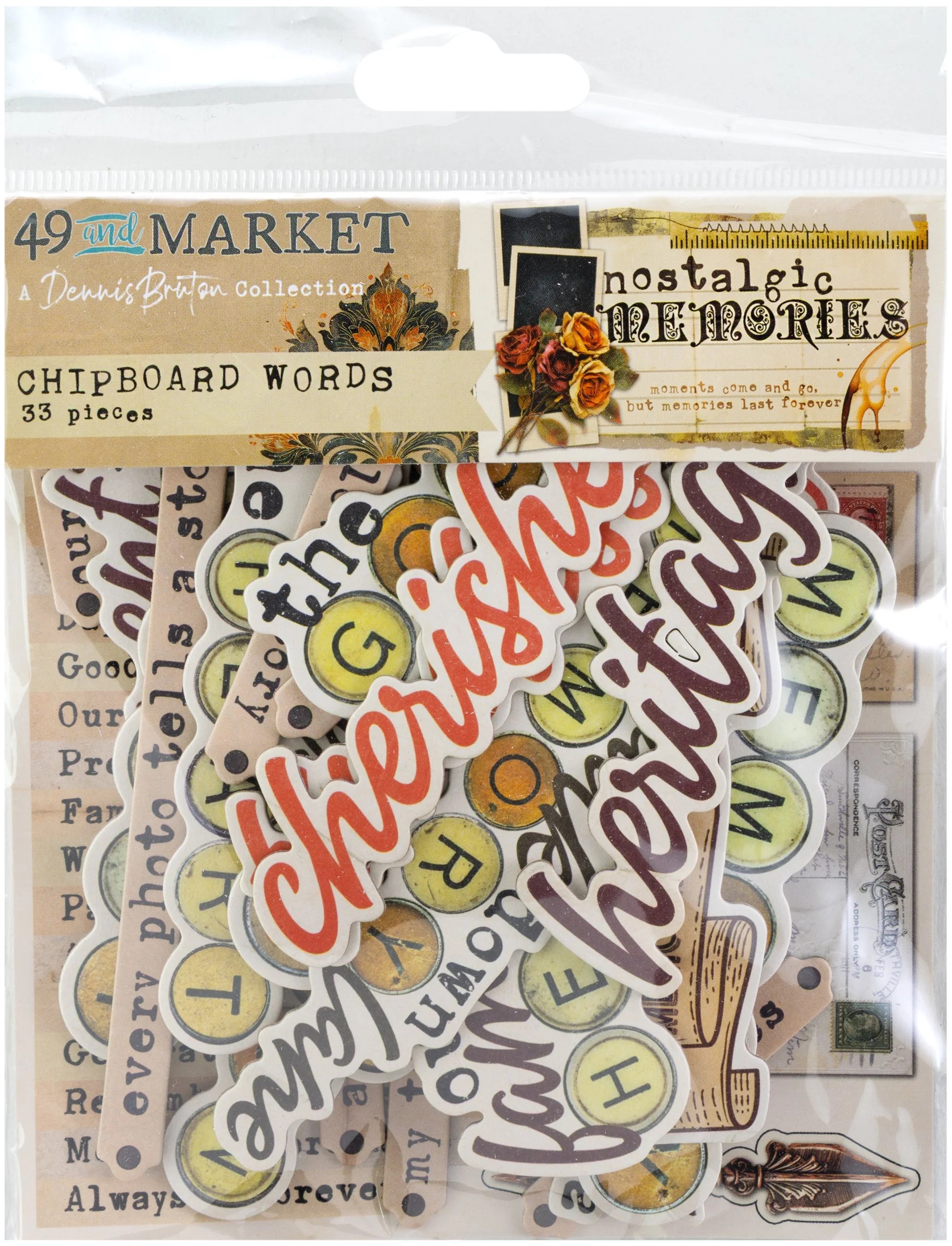 49 And Market - Chipboard Set - Nostalgic Memories 
