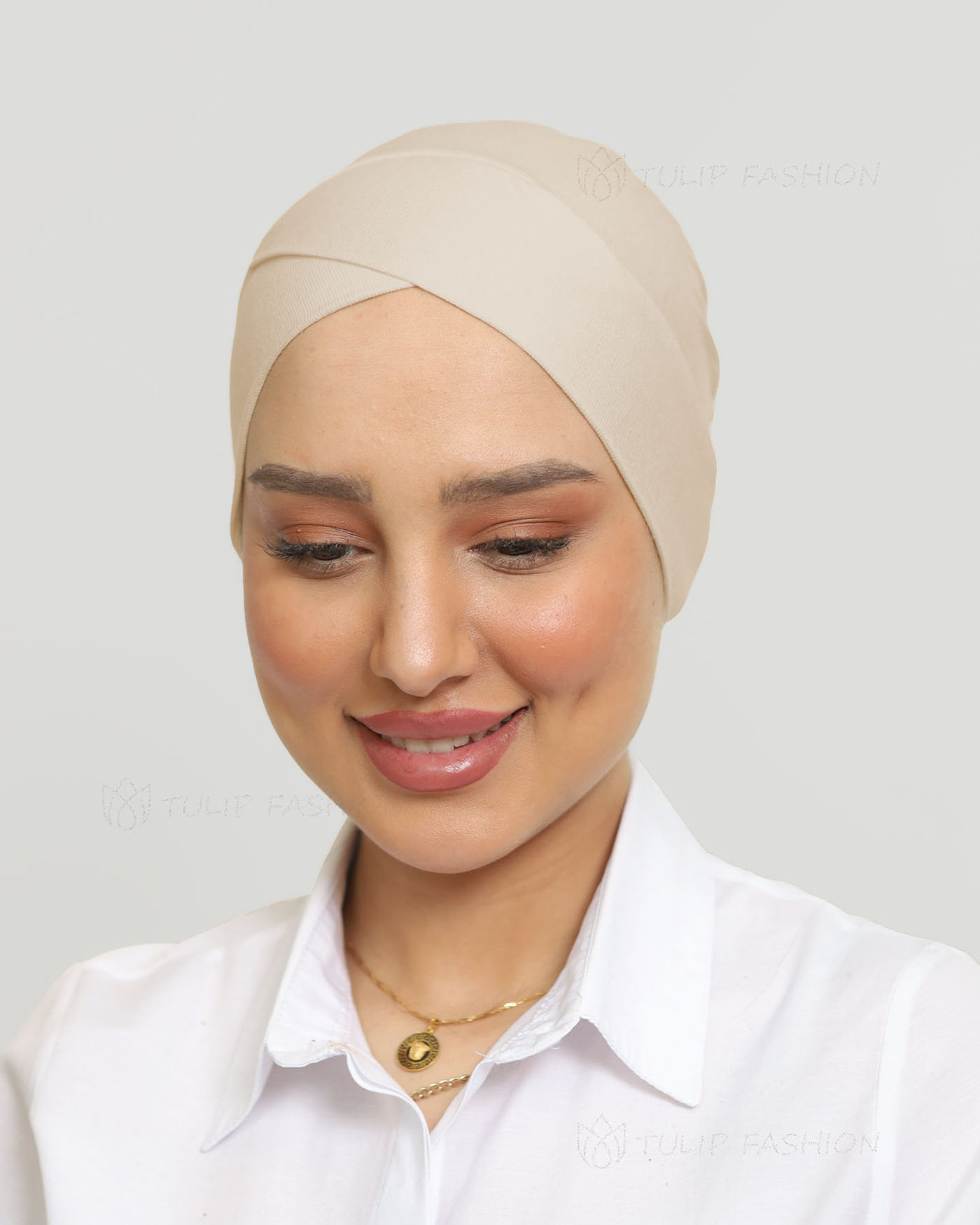 Cap - Cross Whole-coverage - Nude Beige