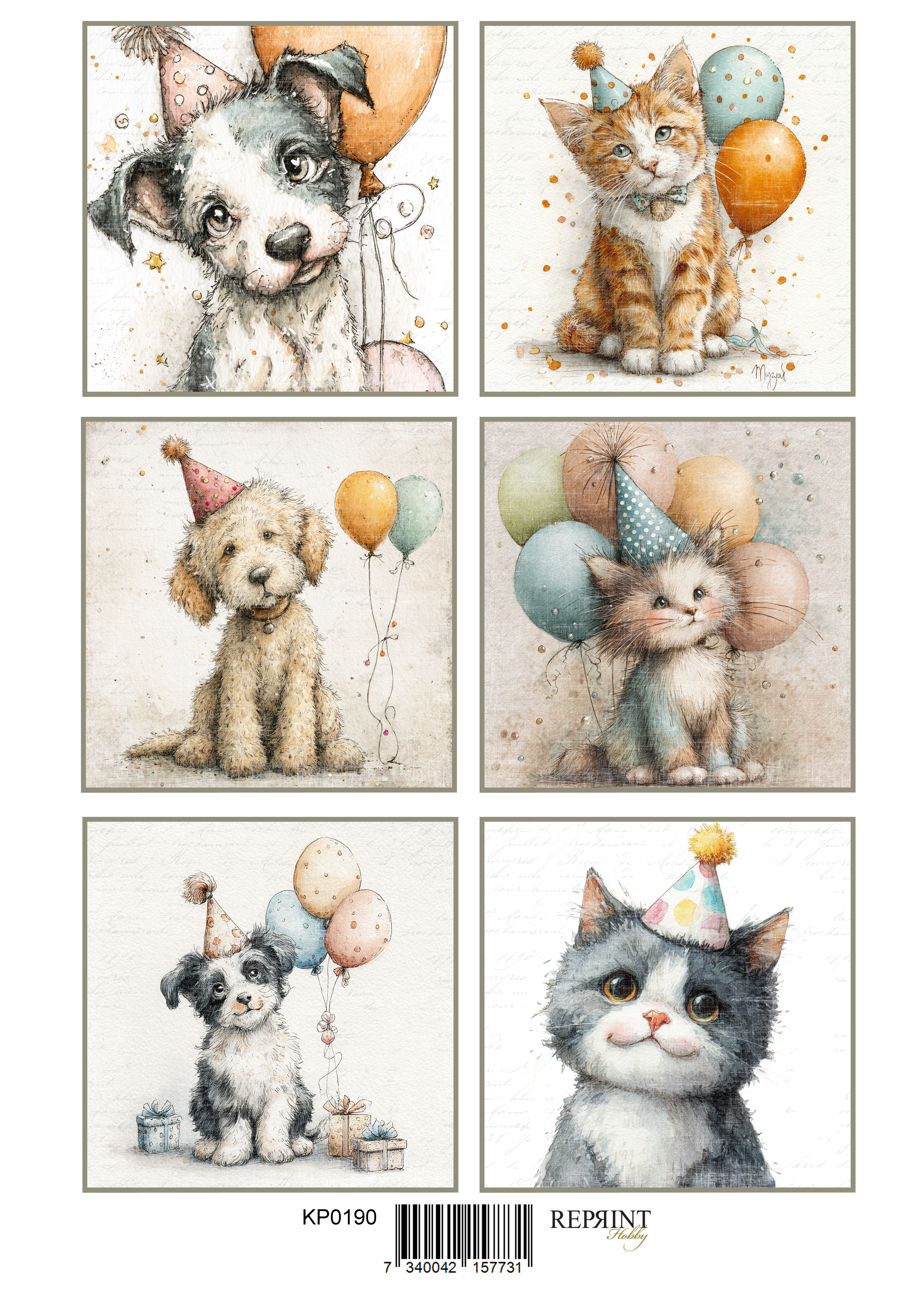 Papper Klippark -    Cats and Dogs -  A4