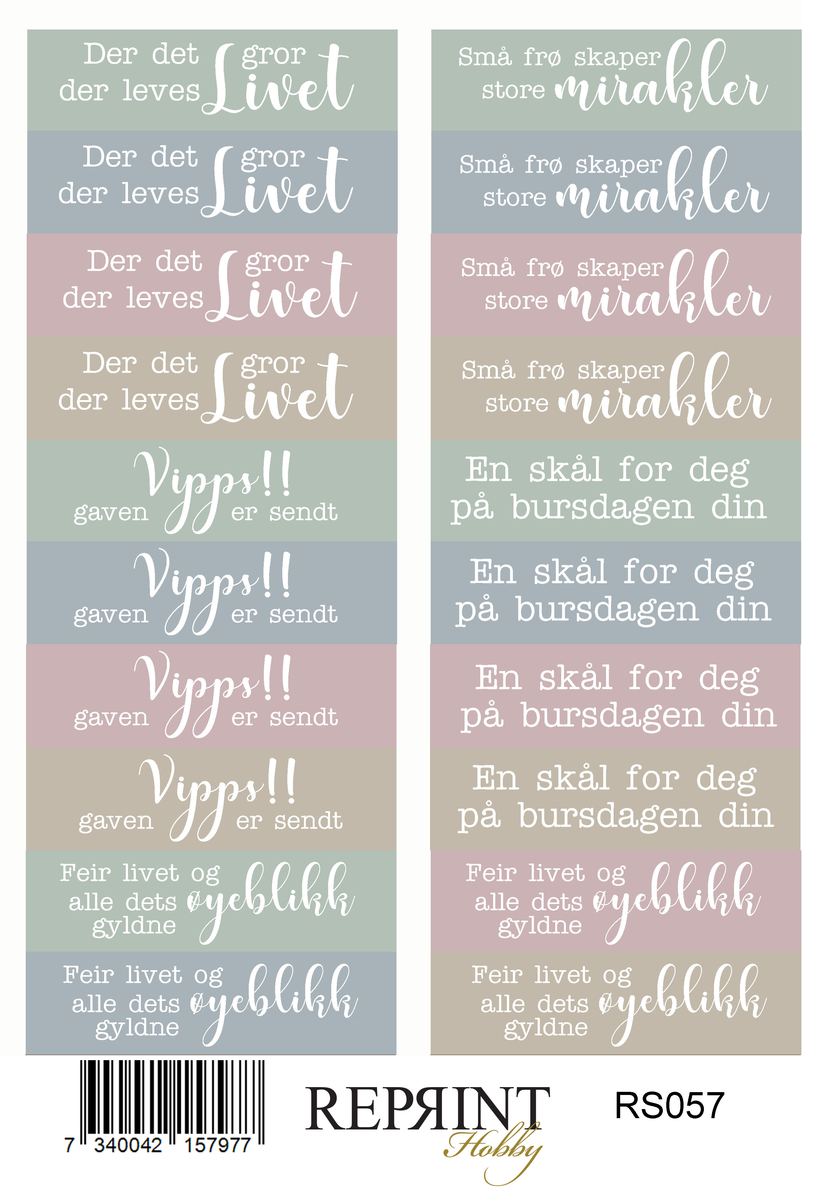 Stickers Reprint -The Pottery Norsk text  -  11x16 cm