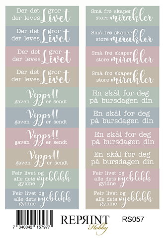 Stickers Reprint -The Pottery Norsk text  -  11x16 cm