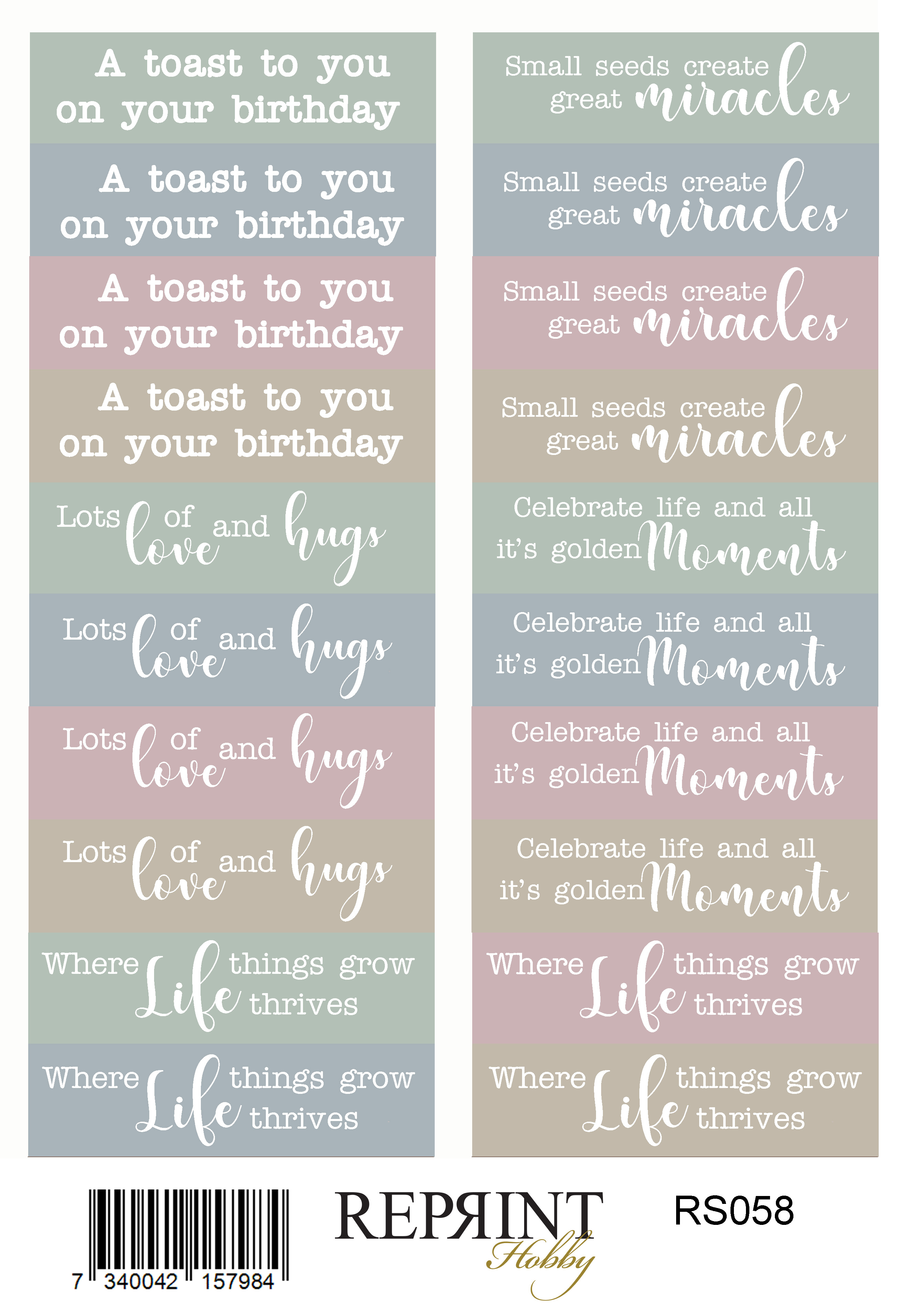 Stickers Reprint -The Pottery Engelsk text  -  11x16 cm