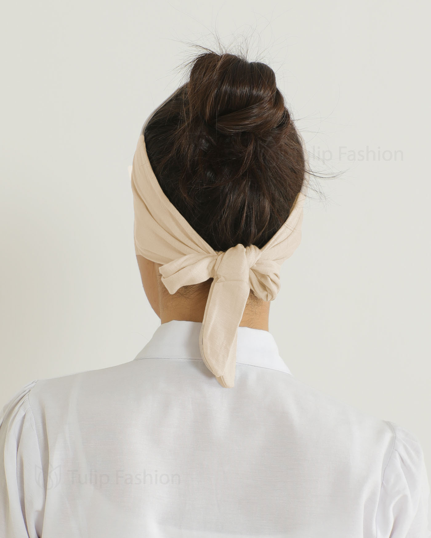 Underscarf - Jersey tie-back hairband - Light Beige - 2