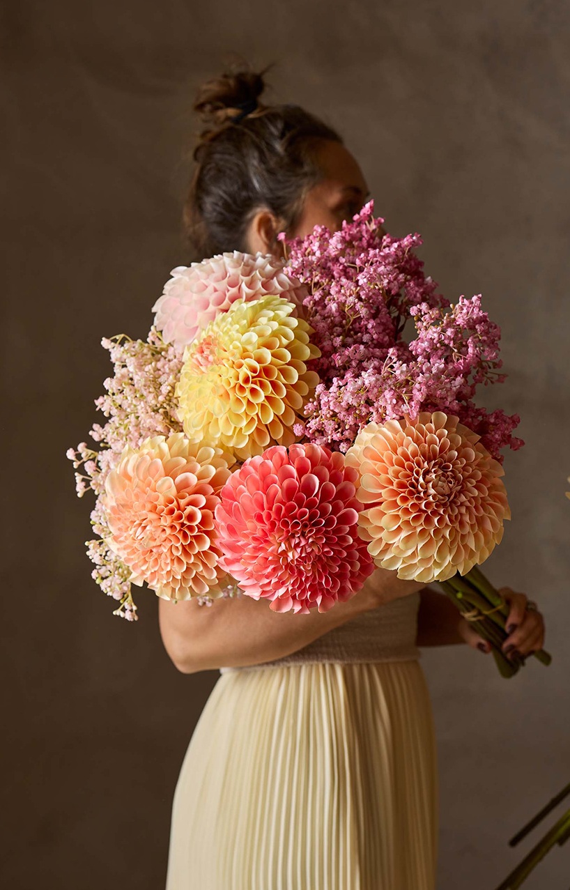 Stor Dahlia Kvist 75x20 cm - Gulrosa - 3