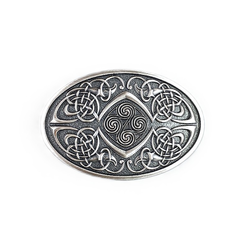 Boucle de ceinture western ovale en argent ancien, légende celtique, phénix, Hebilla.