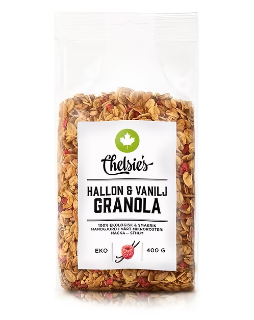 Granola Hallon & Vanilj, 400g x6, EKO