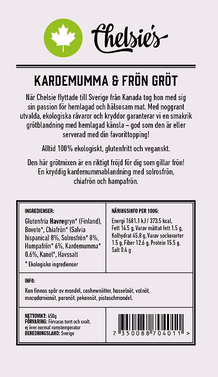 Gröt Kardemumma & Frön 450gx6 , EKO - 2