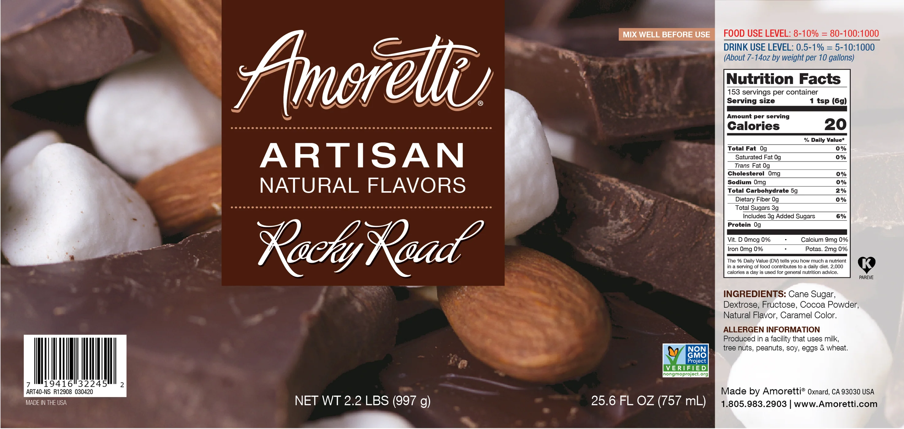 Rocky Road, Amoretti Artisan, 226 g - 2