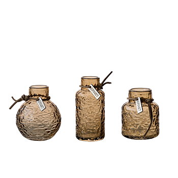 ERNST FORM Glasvaser mönstrade bärnsten 3-pack