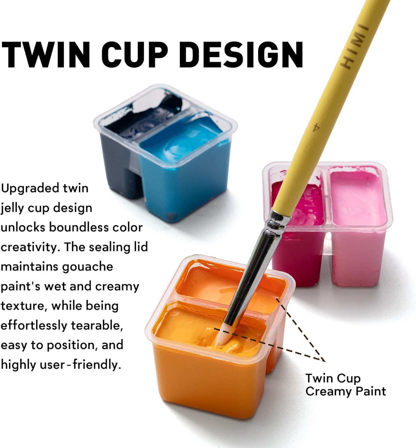 HIMI Twin Cup Jelly Gouache – 72 färger x 12 g - 4