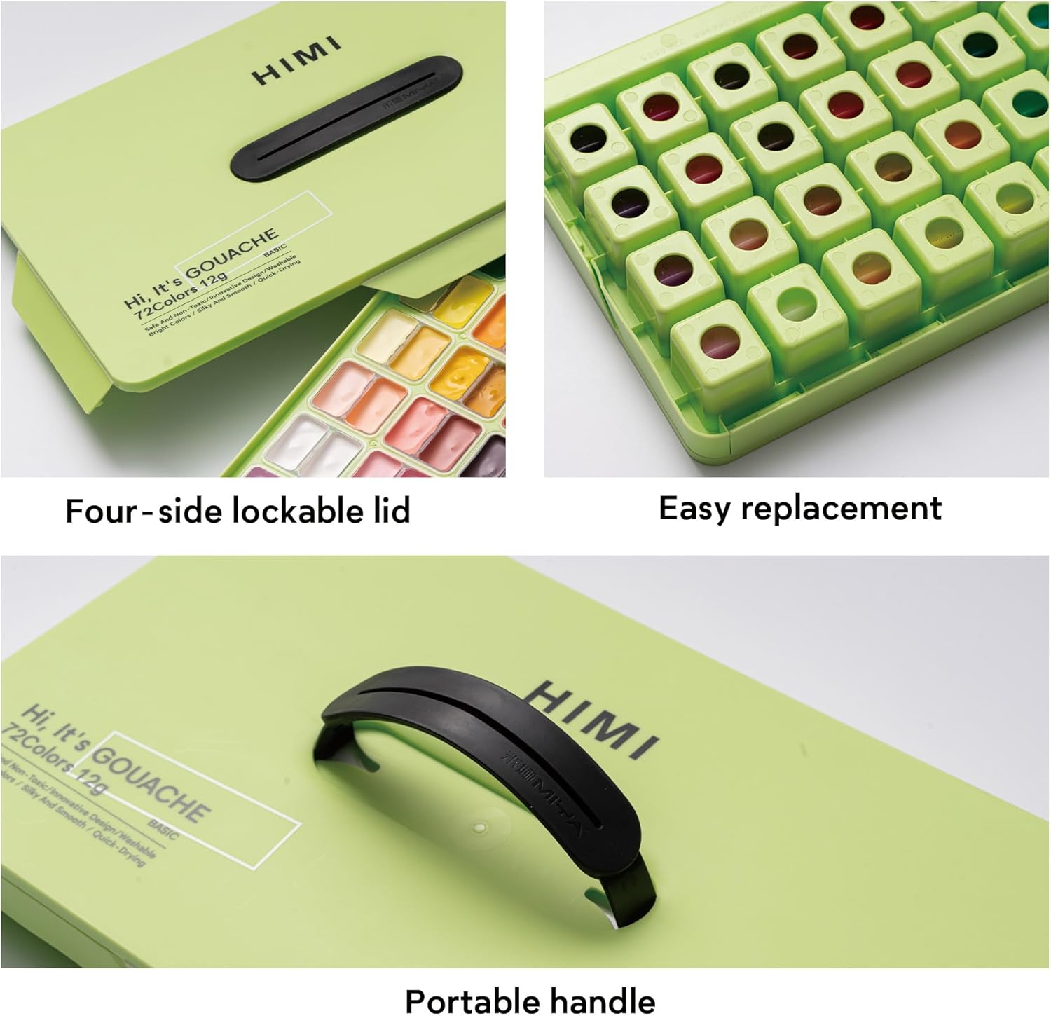 HIMI Twin Cup Jelly Gouache – 72 färger x 12 g - 6
