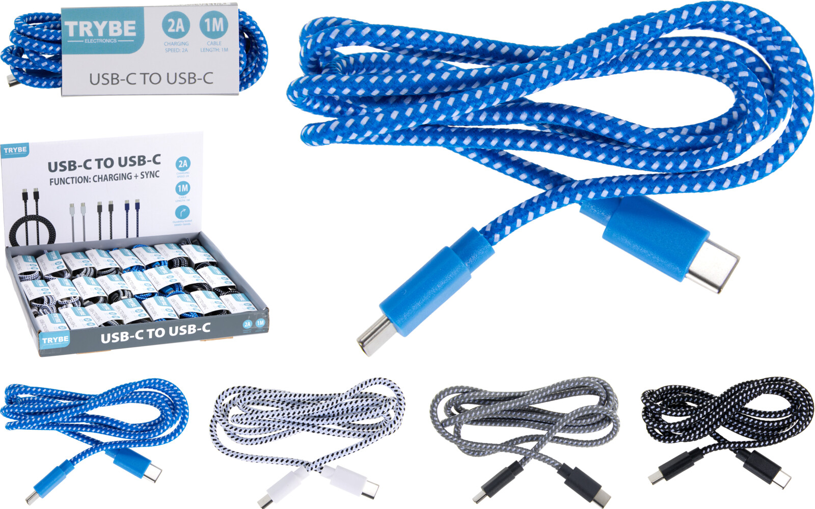 Laddkabel 1m USB-C till USB-C