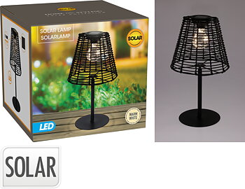 Sollcellslampa svart 20x20x33cm