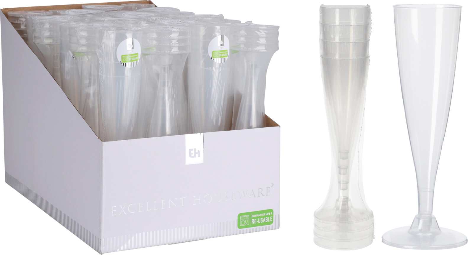Champagneglas plast 4st 130ml
