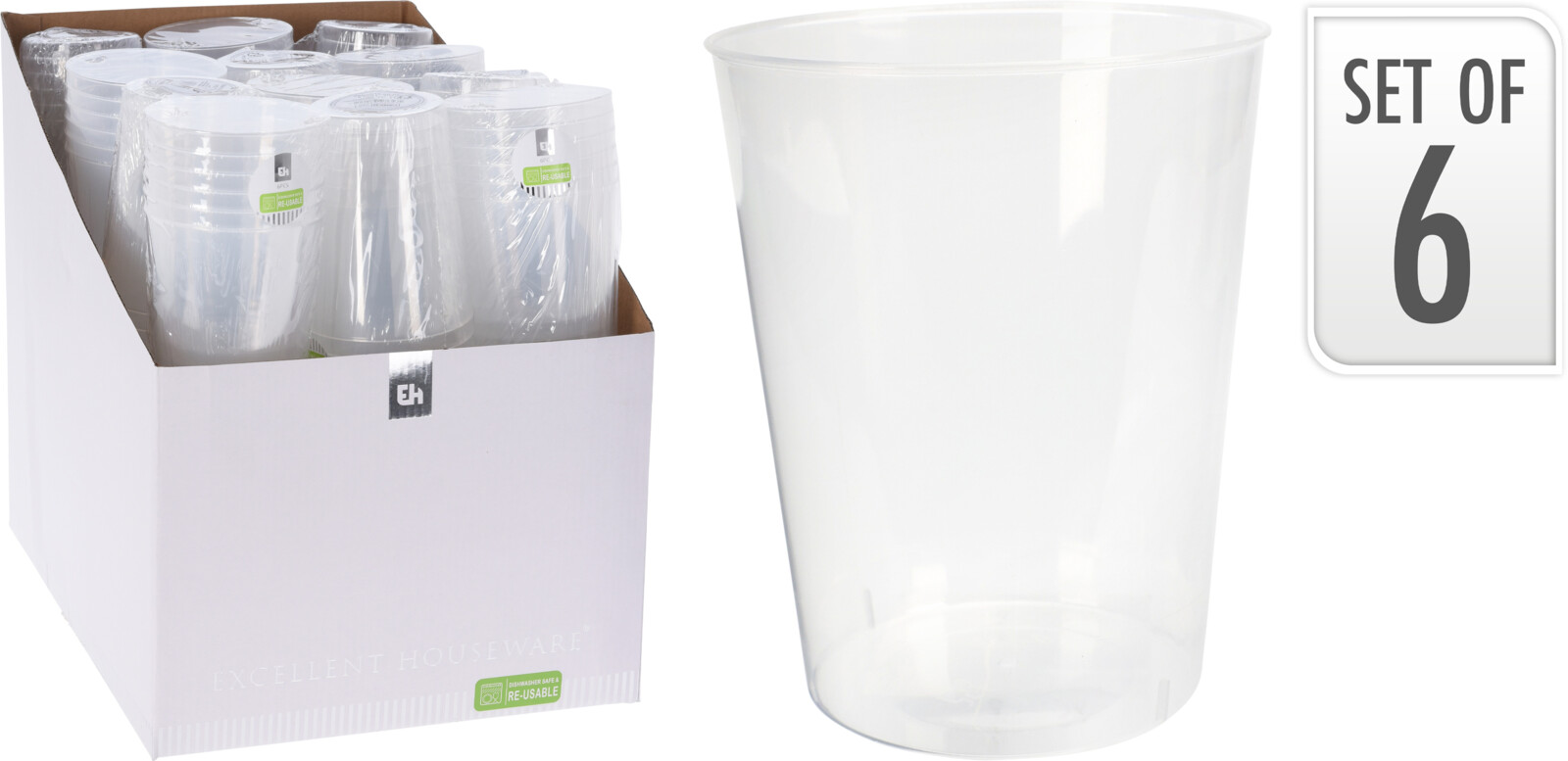 Plastglas 500ml 6st