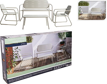 Loungegrupp 4delar matt ecru