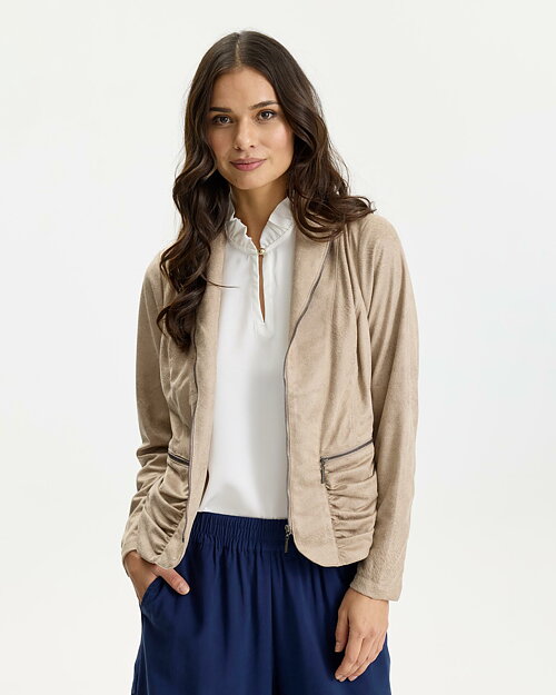 Kavaj/jacka Betty med dragkedja beige