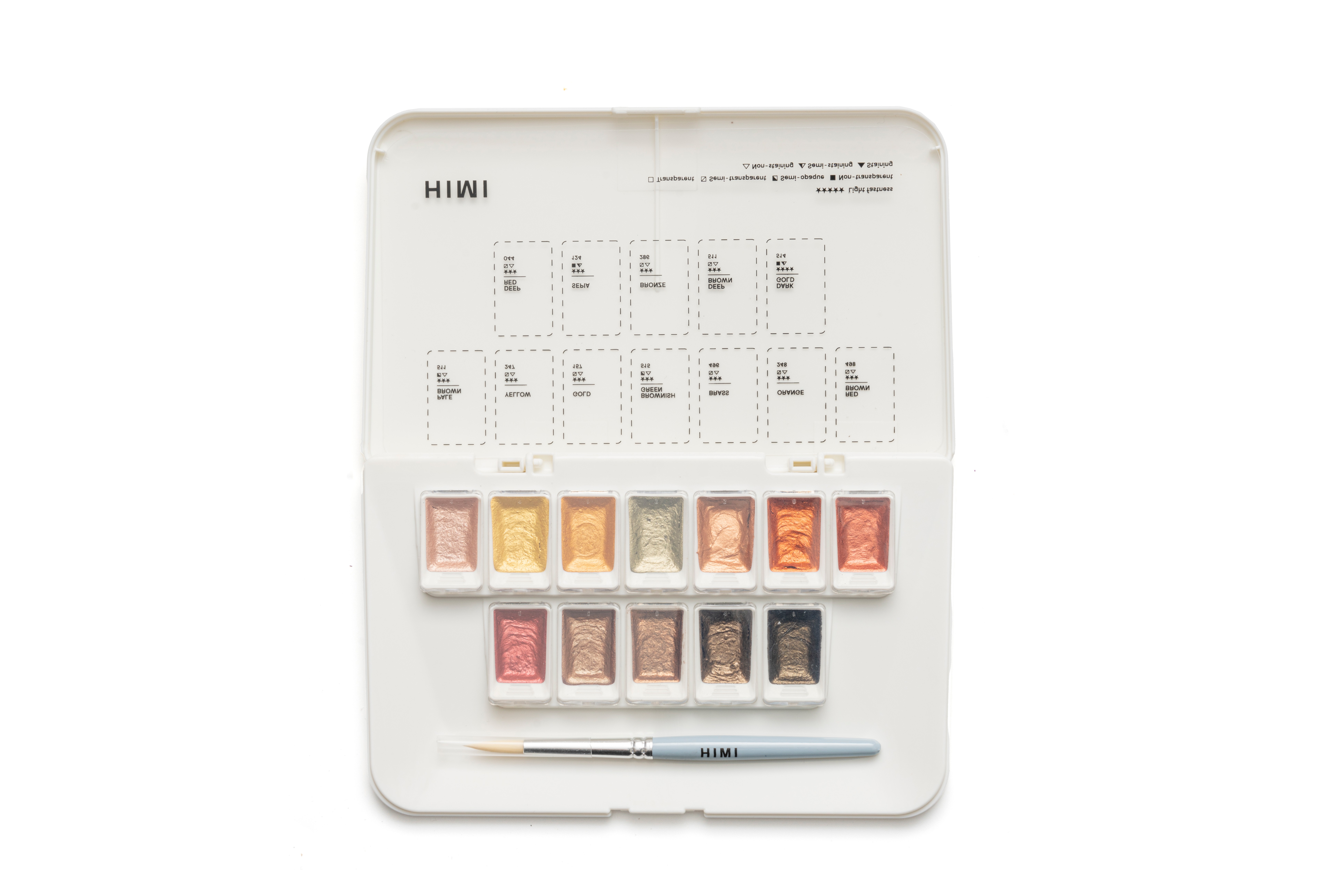 HIMI Metallic Watercolor Set 12 färger - 2