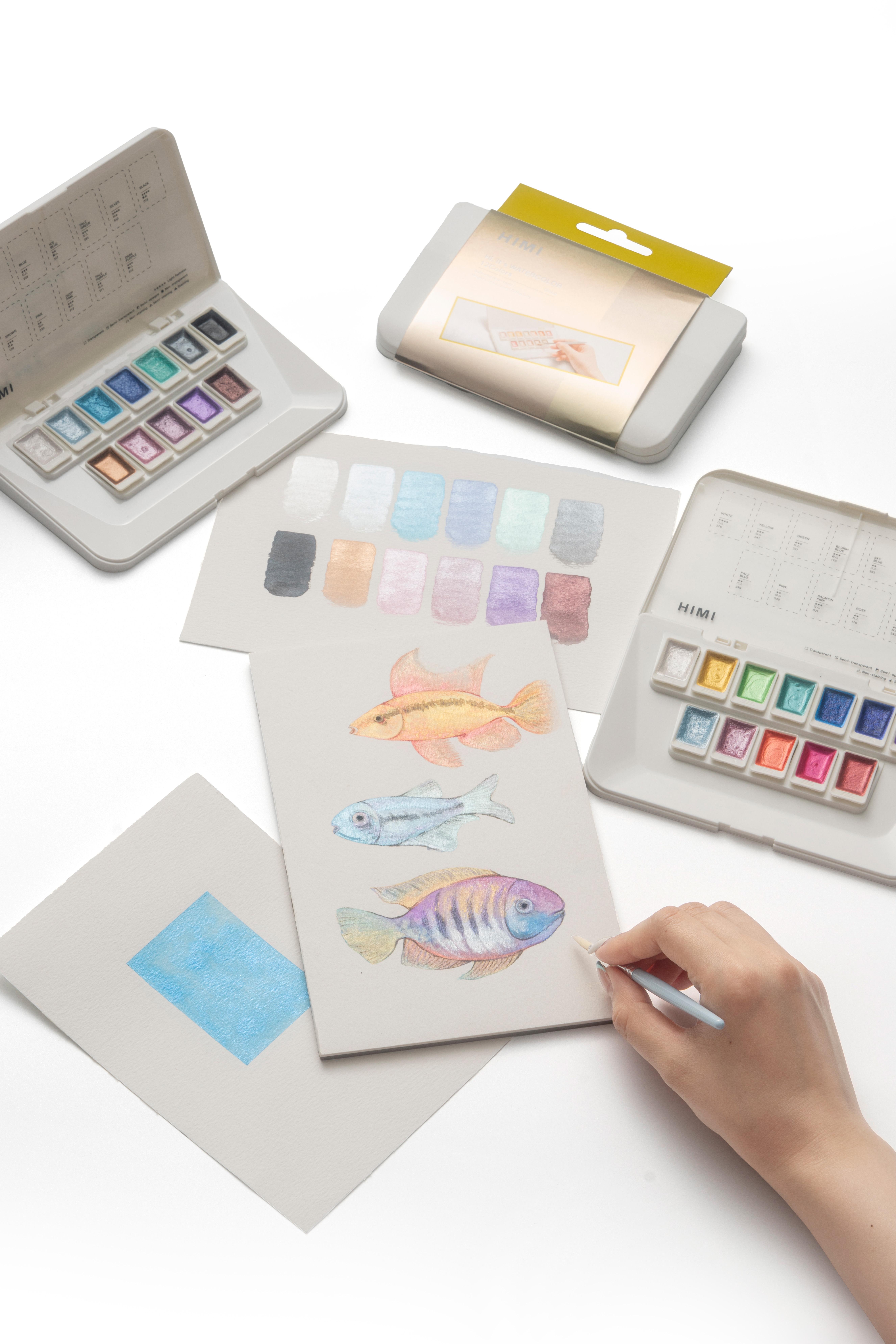 HIMI Metallic Watercolor Set 12 färger - 3