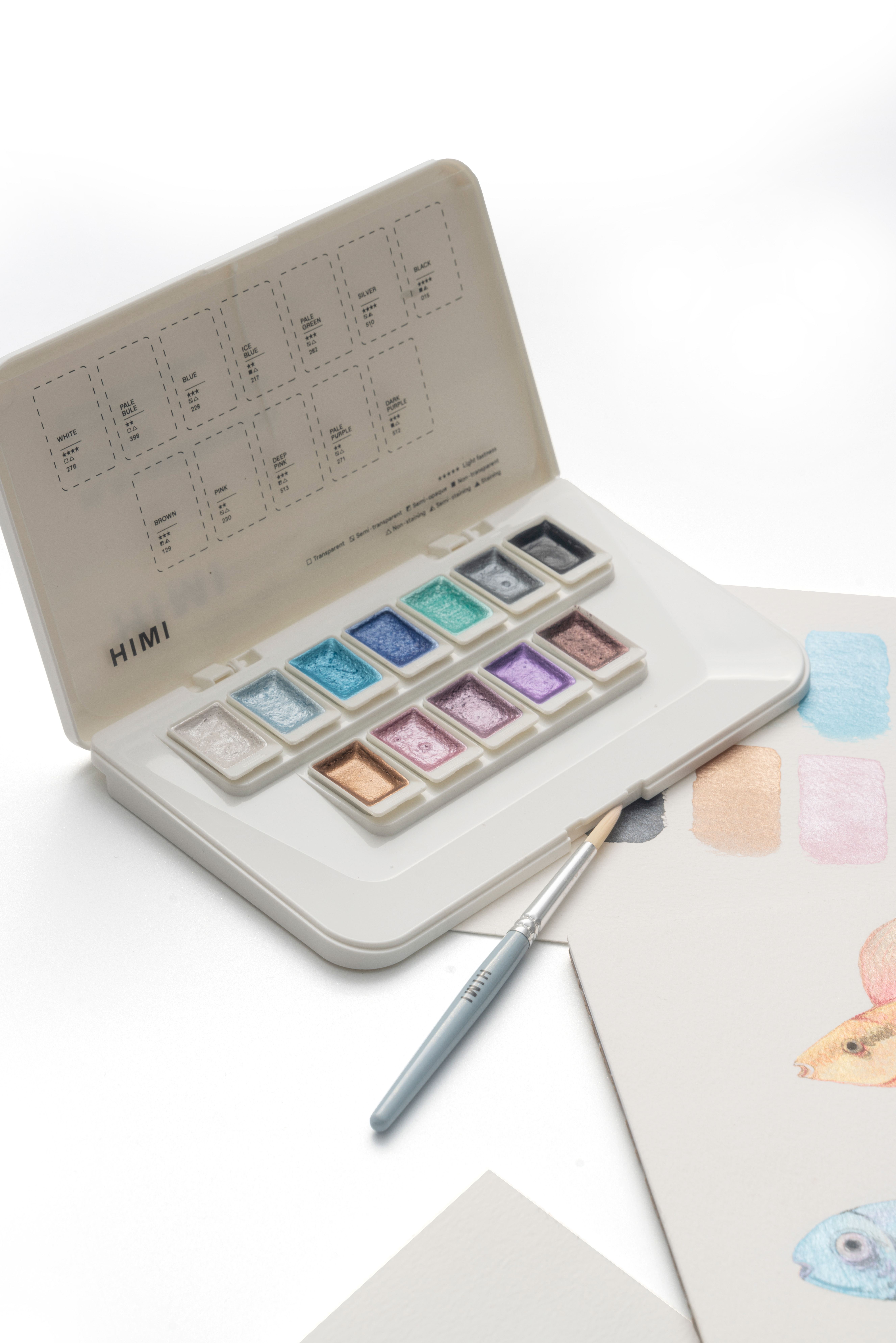 HIMI Metallic Watercolor Set 12 färger - 3
