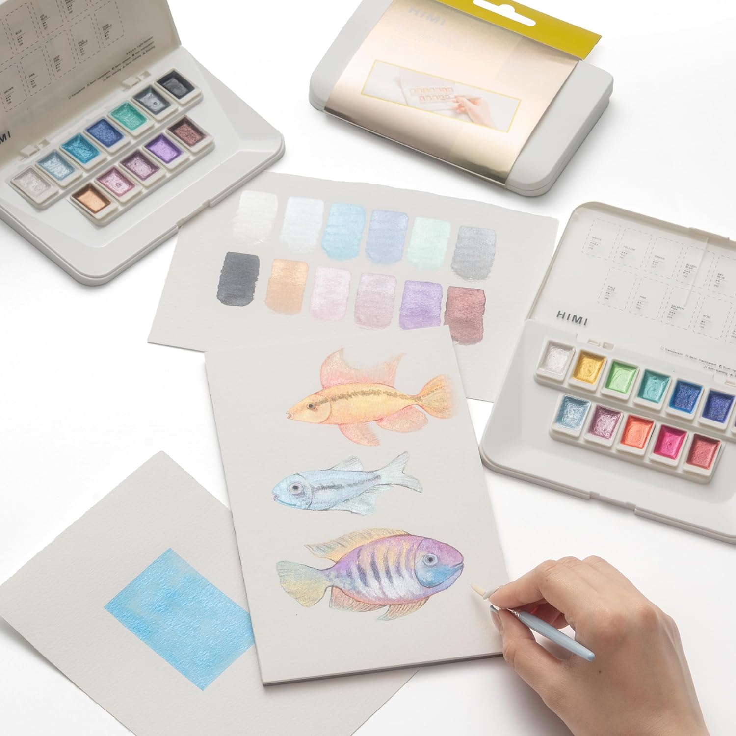 HIMI Metallic Watercolor Set 12 färger - 9