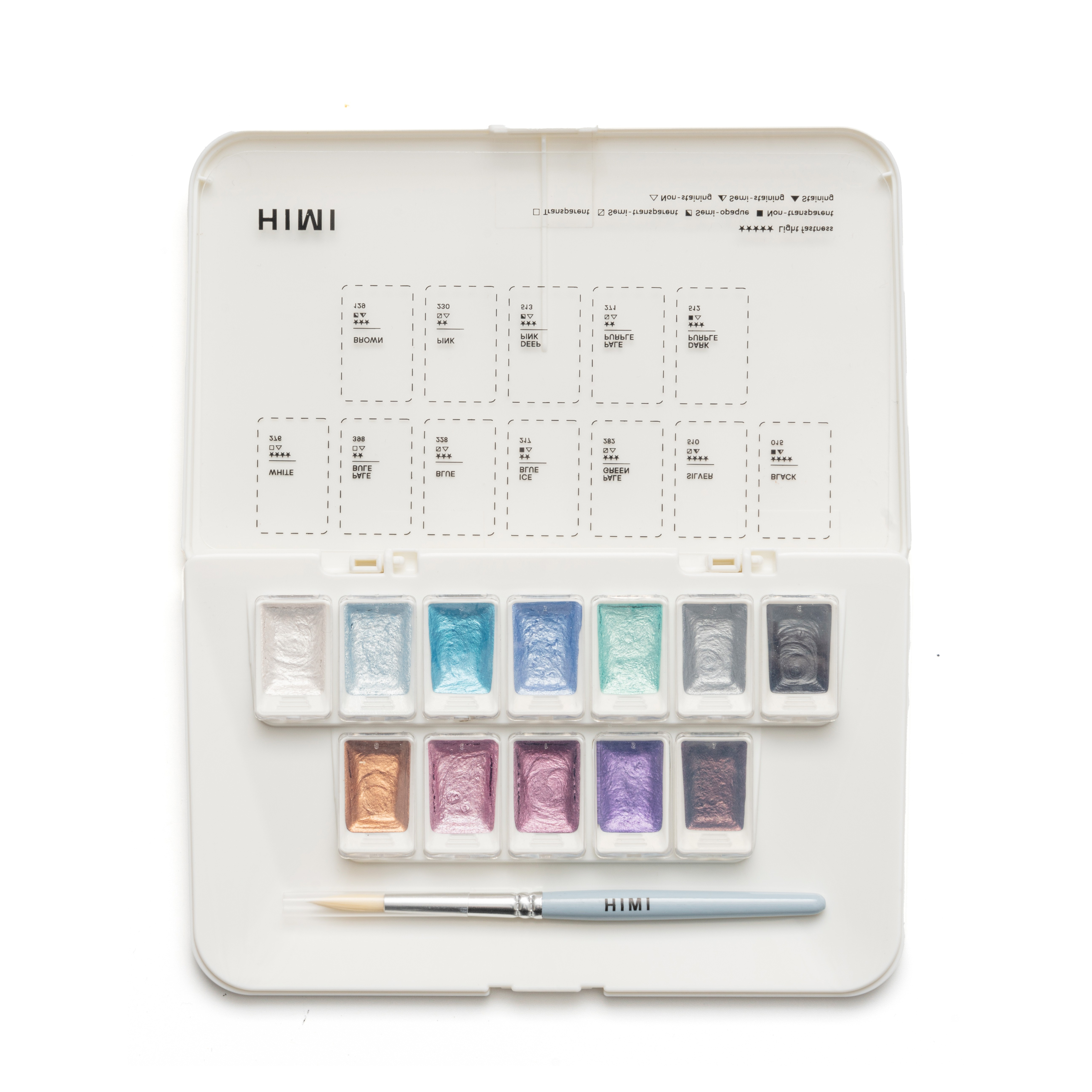 HIMI Metallic Watercolor Set 12 färger - 2