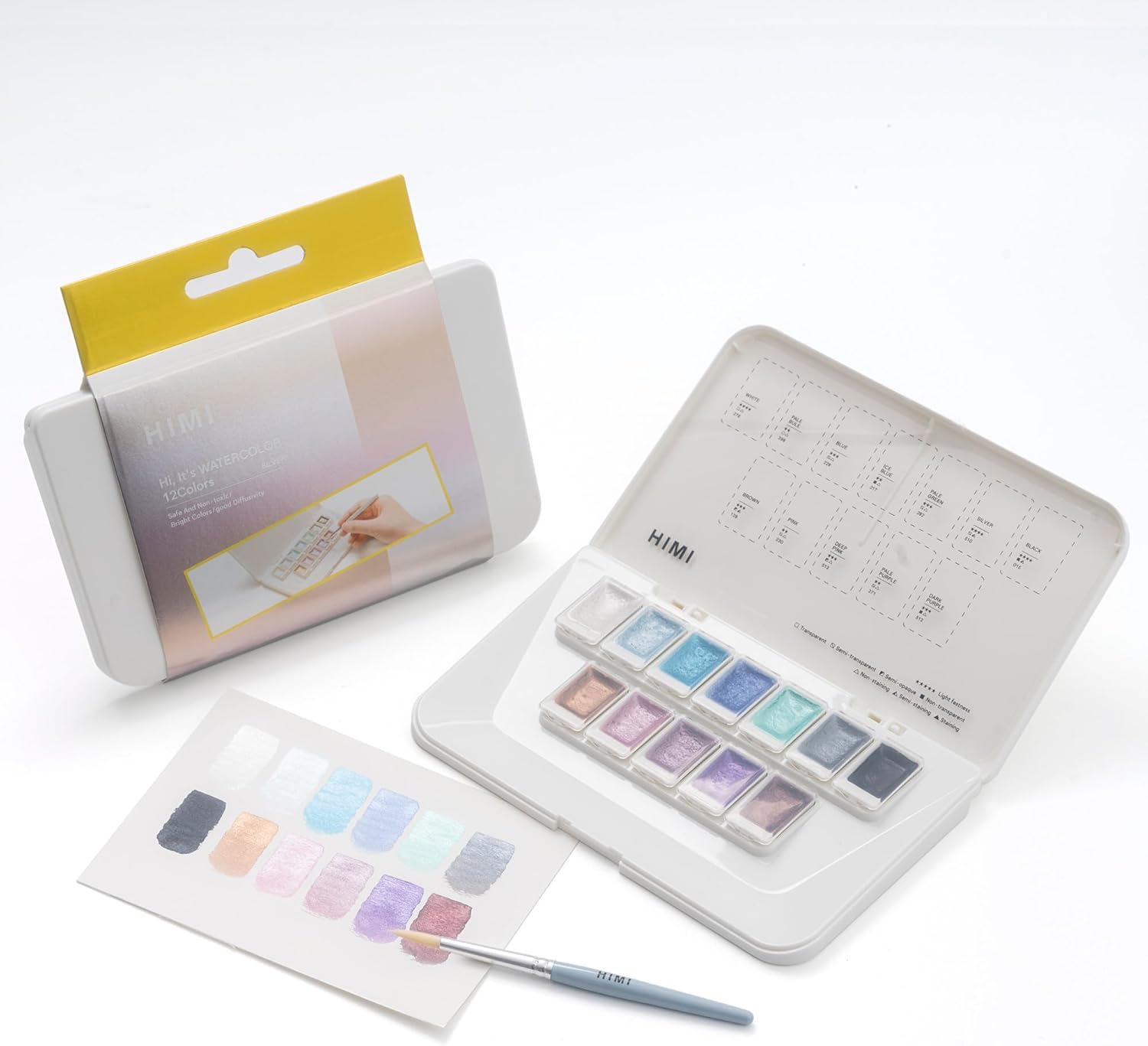 HIMI Metallic Watercolor Set 12 färger