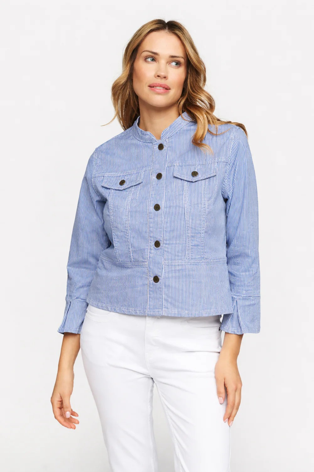 Billa Jacket - Blue Stripe - 2-Biz