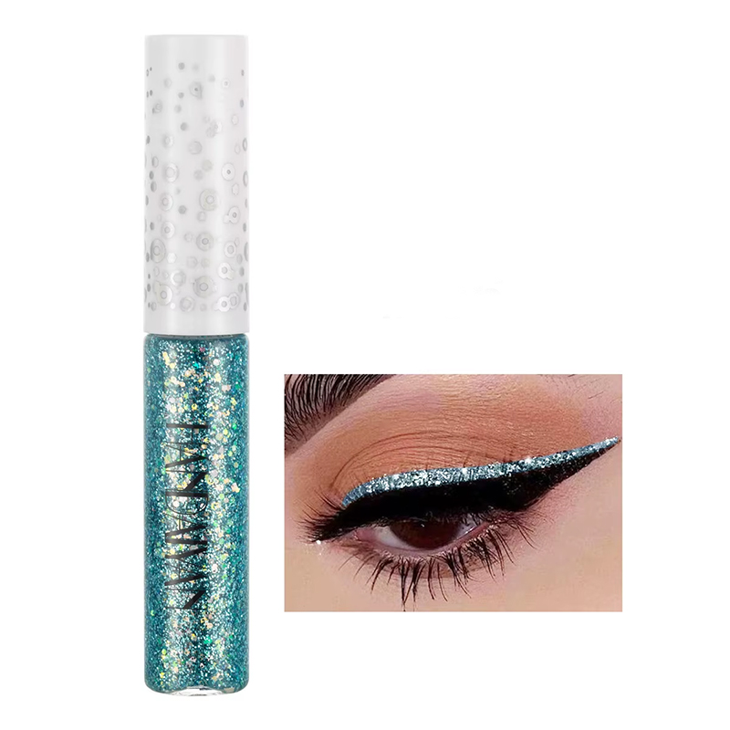 GLITTEREYELINER BIG FLAKES - turkos