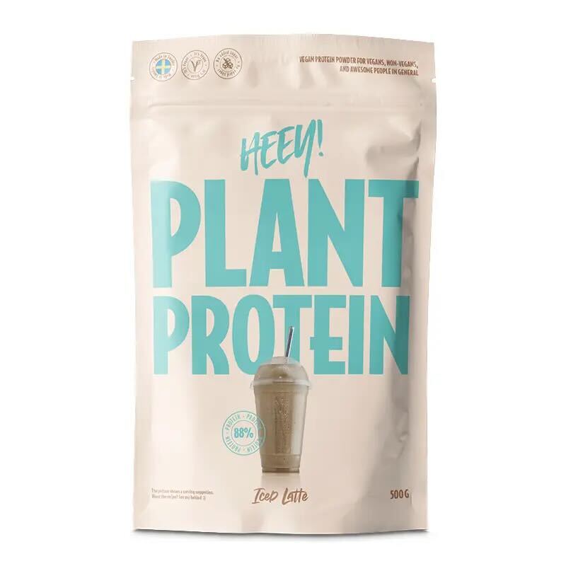 veganskt proteinpulver 500g heey iced latte