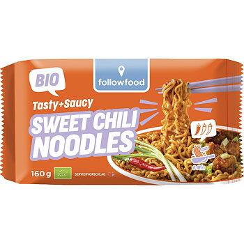 veganska ekologiska nudlar med sweet chili 160g followfoods