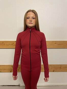 Mörkröd jacka i microfiber från Sagester