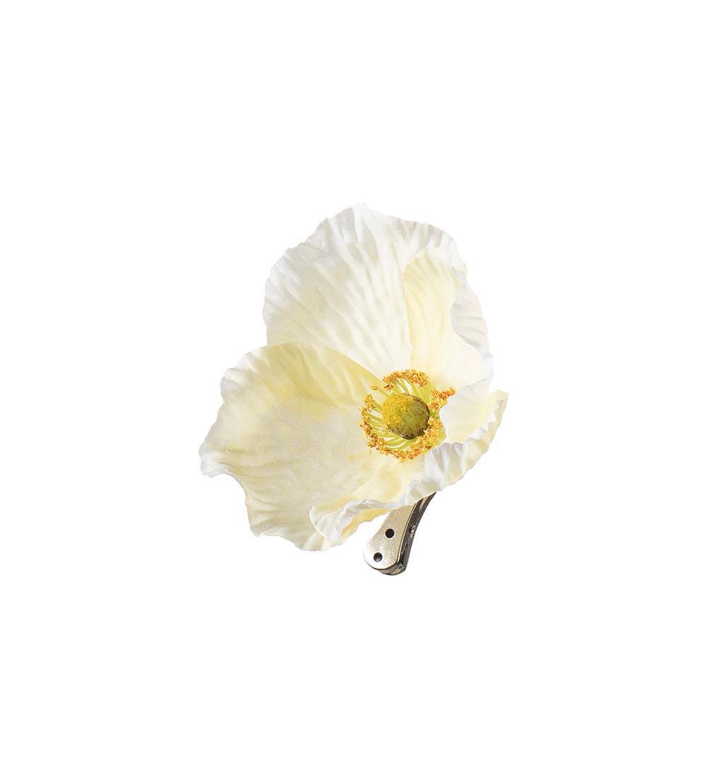 Vallmo med clips - Creme - 12 cm - 3