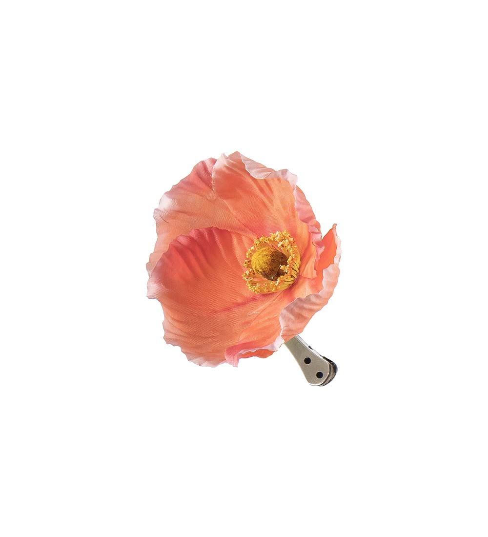 Poppy with clips- 12 cm - Pink - 2