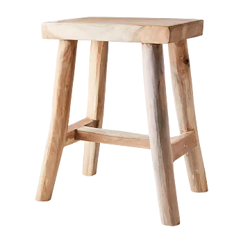 Träpall i teakrot – höjd 45 cm