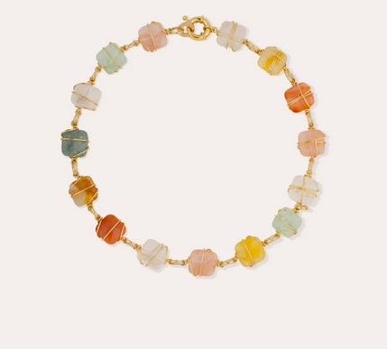 Regnbåge necklace - Carnelian, Amazonite & Rock crystal