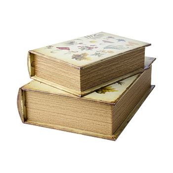 Bokask Flora boklåda bokgömma gammal bok shabby chic lantlig stil Gårdsromantik