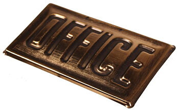 Skylt OFFICE mässing klassisk skylt i lantlig stil