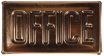 Skylt OFFICE mässing klassisk skylt i lantlig stil