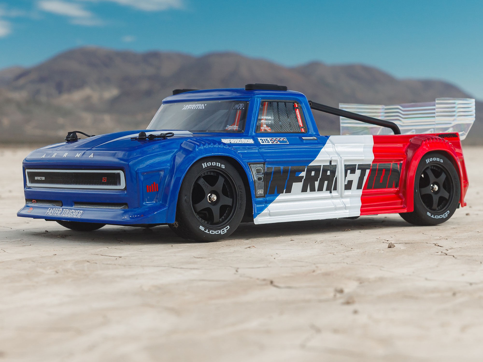 Arrma 1/8 INFRACTION 223S DSC 4X4 RTR Brushless All-Road Street Bash Truck, Blue/Red - 20