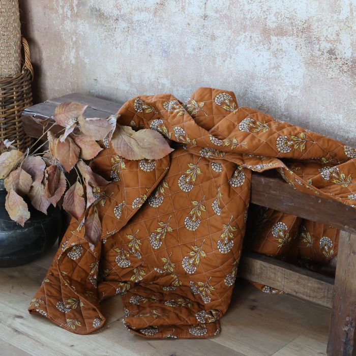 Pläd/Quilt Överkast - 130x180 Terracotta Bloom