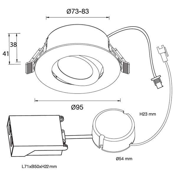 DESIGNLIGHT D-007-downlight Vit 3000K - 2