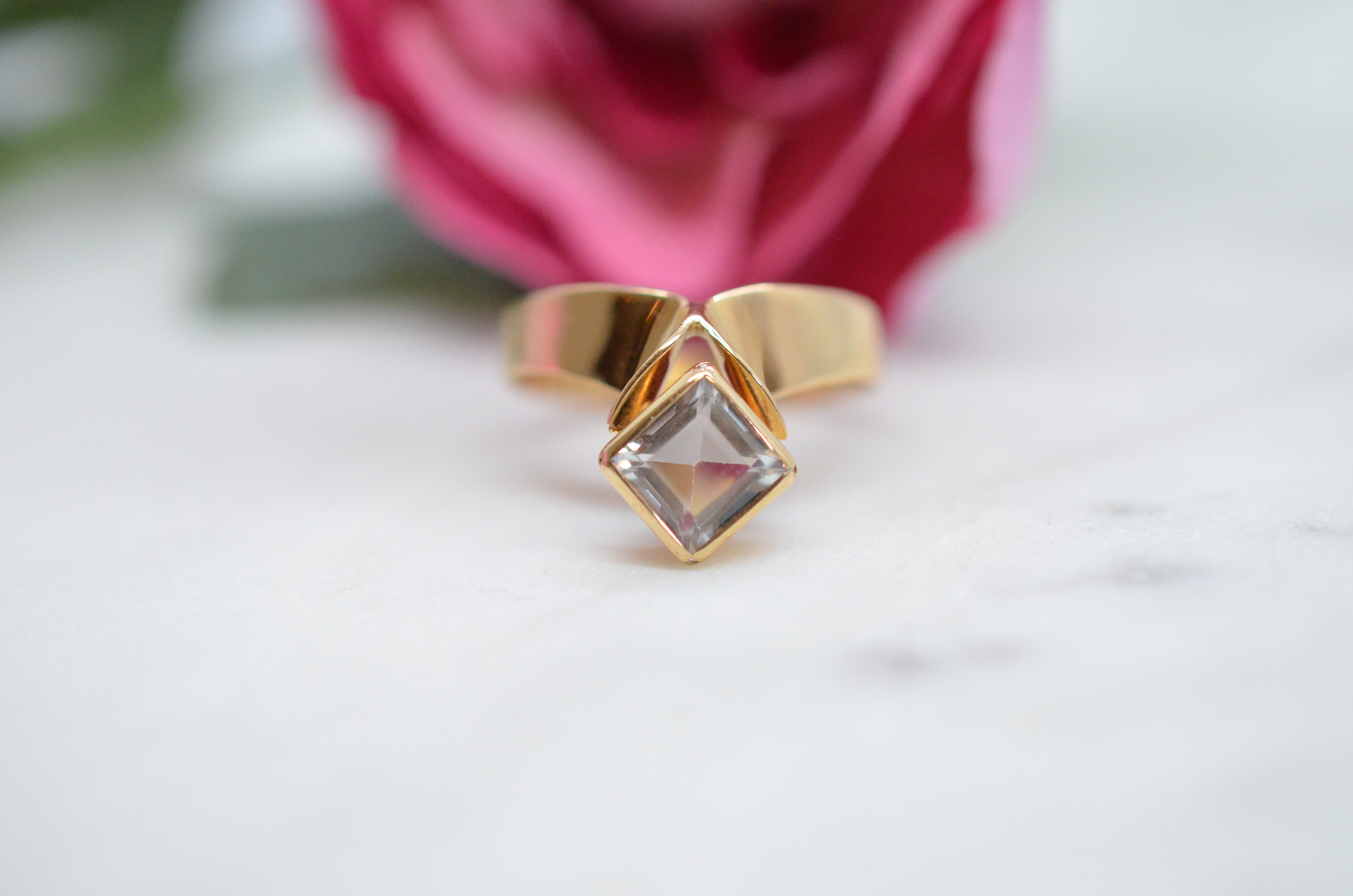 Vintage 18k ring with rock crystal, 1974 - 4