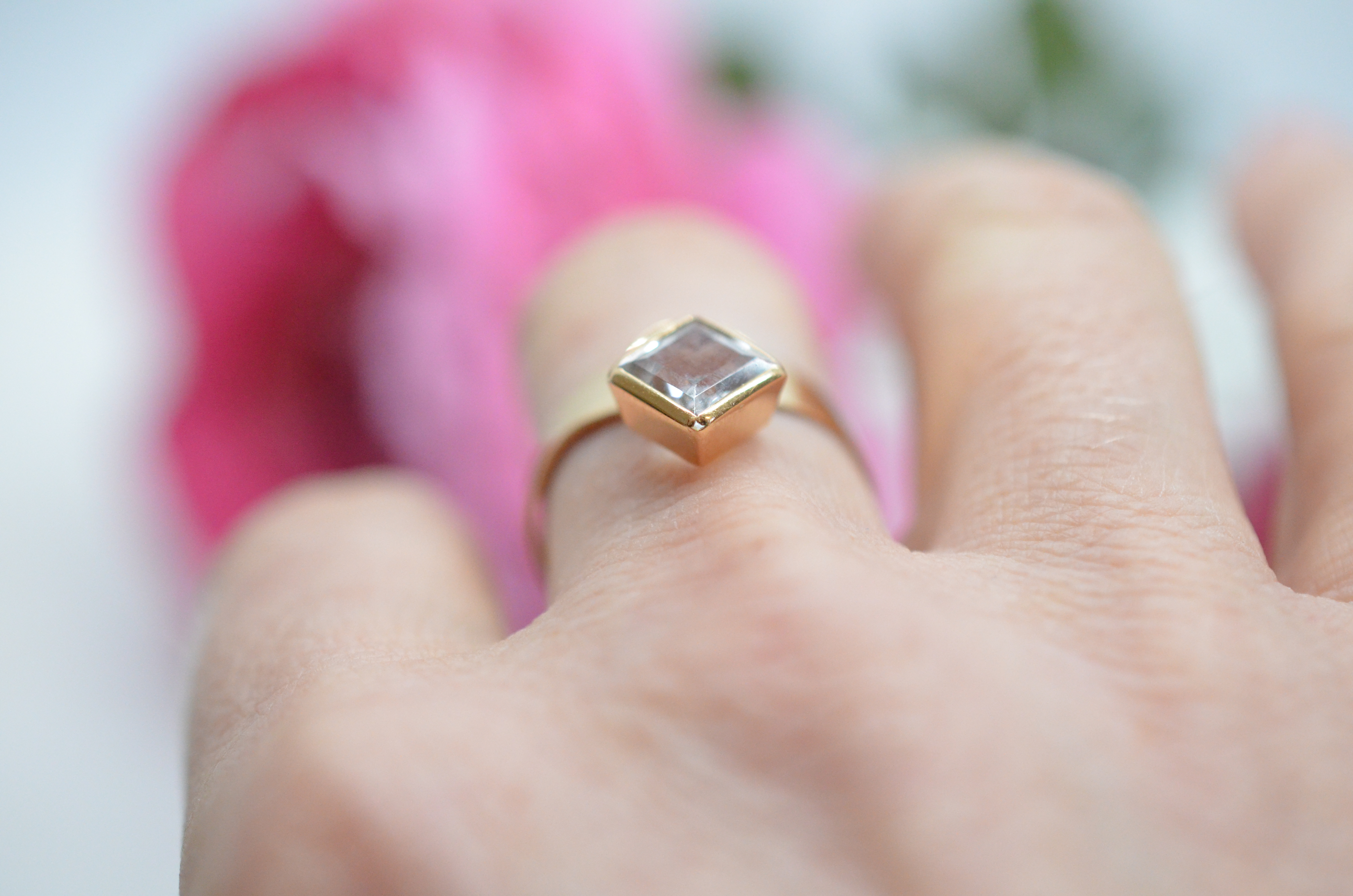 Vintage 18k ring with rock crystal, 1974 - 6