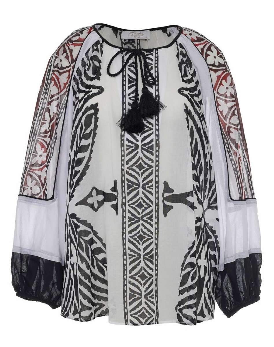 Blouse Print - Black/White - Devotion Twins