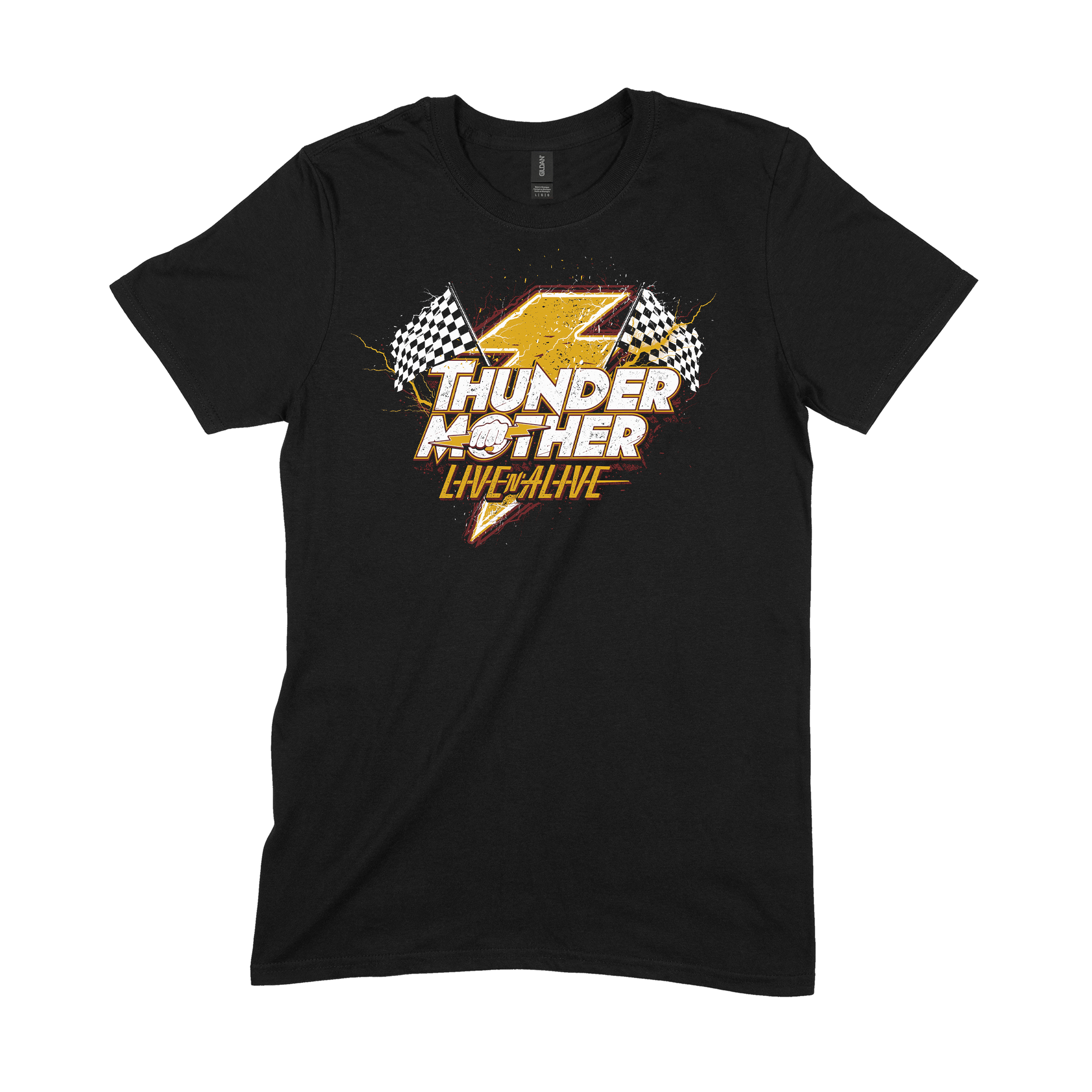 THUNDERMOTHER - LIVE N ALIVE (SIGNED 2-LP OXBLOD MARBLED VINYL) T-SHIRT BUNDLE - 3