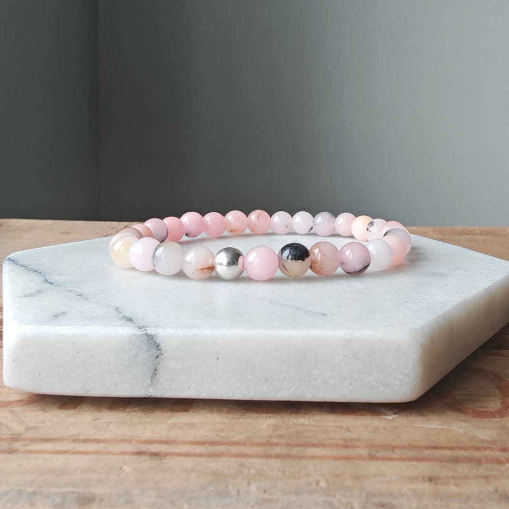 IAMLUND Karma S armband pink opal silver