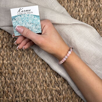 IAMLUND Karma S armband pink opal silver