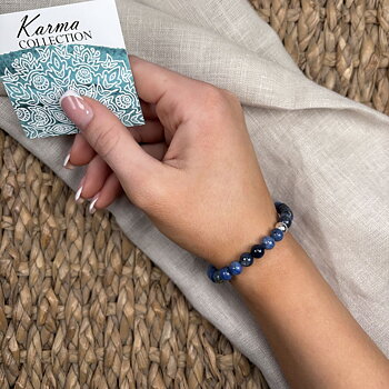 IAMLUND Karma S armband Dumortierit silver